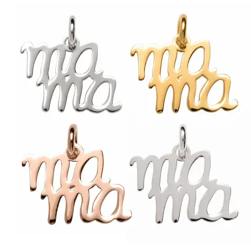 Sterling silver "Mamá" charm pendant.
