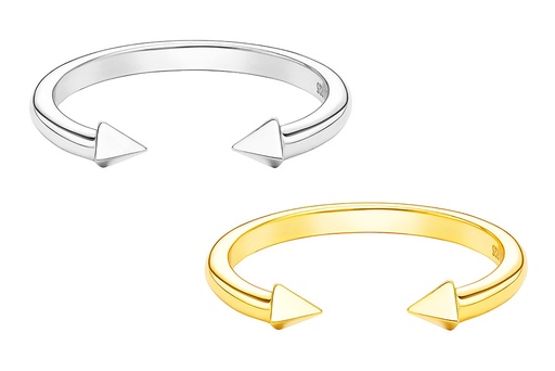 Anillo plata 925 pirámide 3 lados abierto 