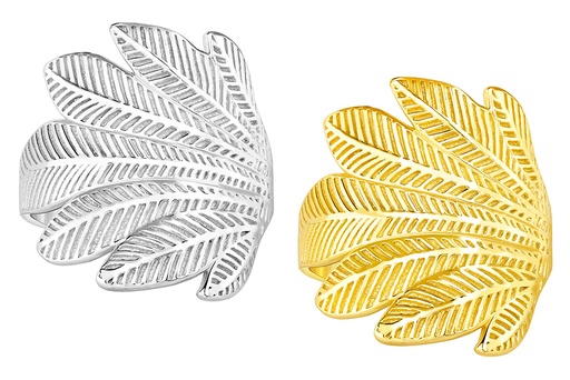 Silver 925 feathers ring