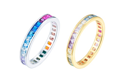 Anillo plata 925 alianza mix zirconitas