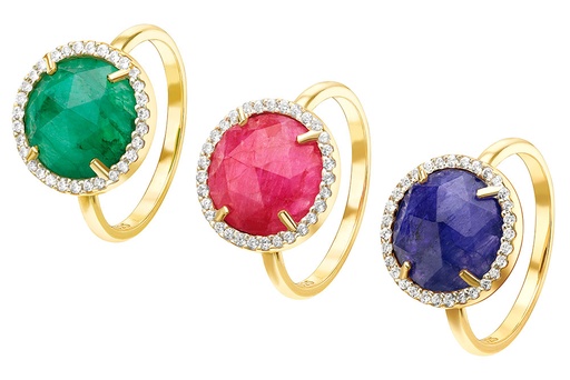 Anillo plata piedra semi preciosa con zirconita 