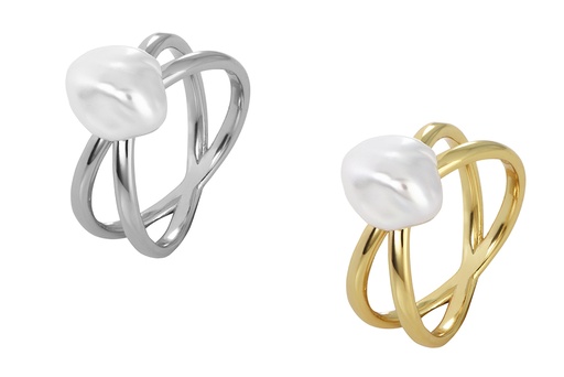 Sterling silver pearl ring
