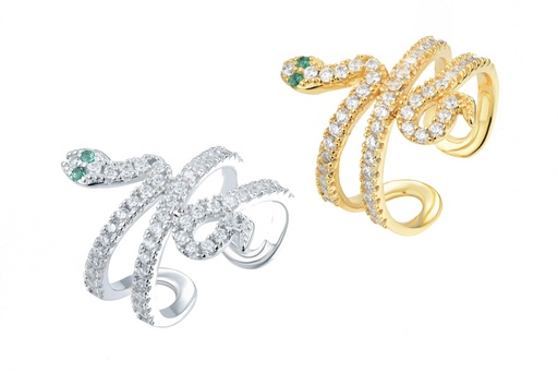 Silver 925 snake ring with cz