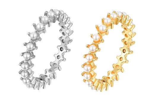 Anillo plata 925 con perlas