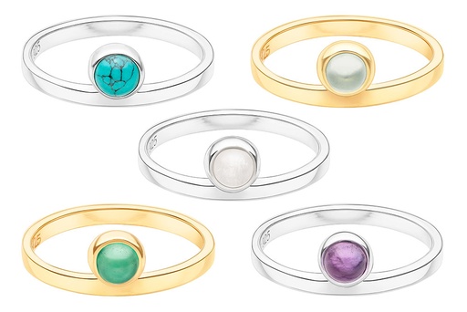 Stering silver ring with semi-precious stone