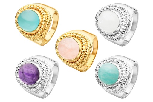 Sterling silver ring with semi-precious stone