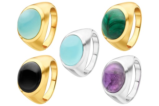 Sterling silver ring with semi-precious stone