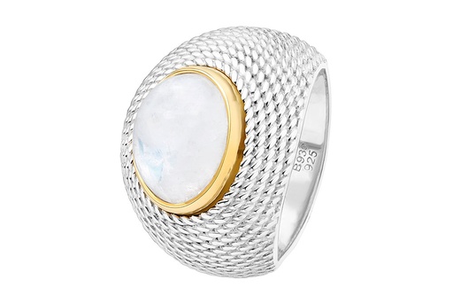 Sterling silver ring with semi-precious stone