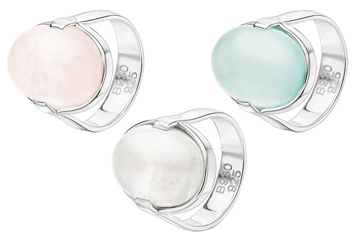 Sterling silver ring with semi-precious stone