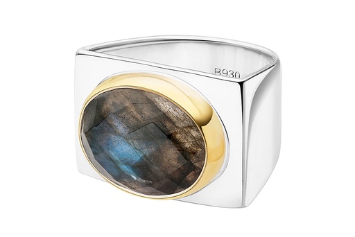 Sterling silver ring with semi-precious stone