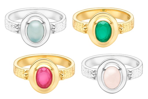 Sterling silver ring with semi-precious stone