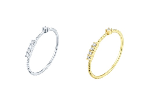 [14988R00TA16BLDO] Anillo plata 925 cinco zirconitas 