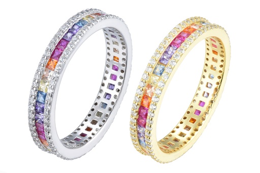 Anillo plata 925 alianza con circonitas blancas