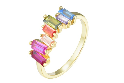 Sterling silver 925 baguette zirconia ring