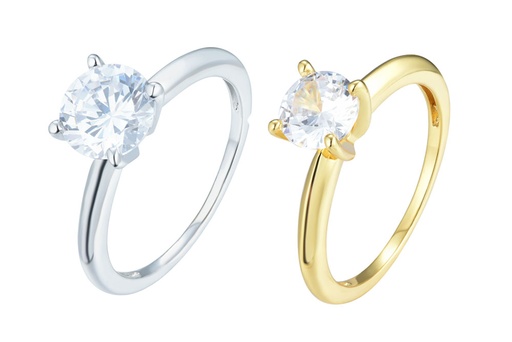 Anillo plata 925 solitario zirconita 