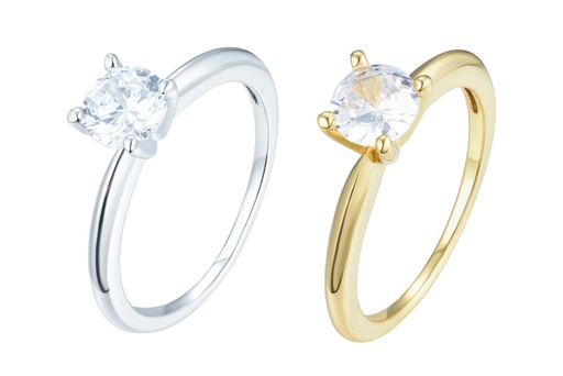 Anillo plata 925 solitario zirconita