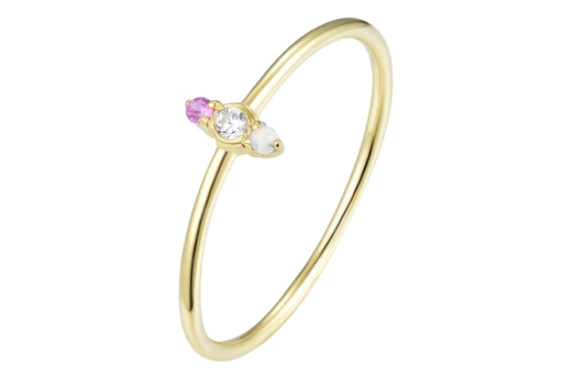 Anillo plata 925 tres zirconitas