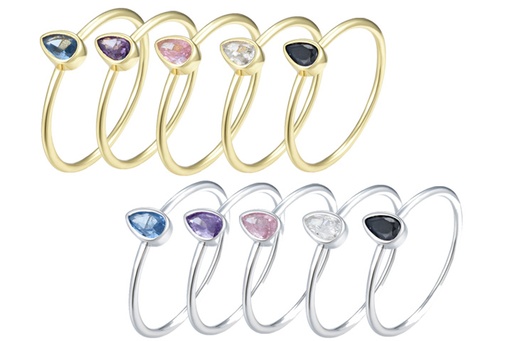 Anillo plata 925 pera 6x4mm