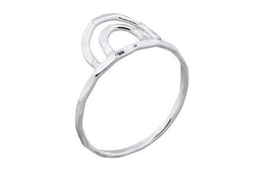 Sterling silver double semi circle ring