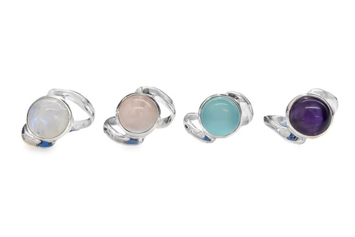 Sterling silver semi precious round stone 10mm