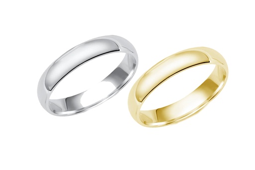 Sterling silver 4mm lightweight half round wedding band