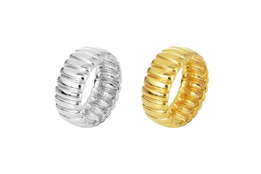 Anillo plata 925 gallonado ancho