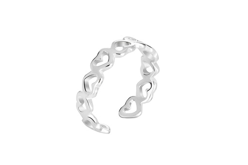 [16460RTA00PL] Sterling silver heart foot ring