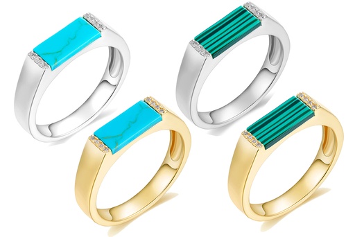 Sterling silver stones & zirconia ring