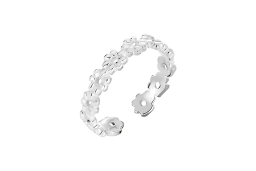 [16591RTA00PL] Sterling silver flower foot ring