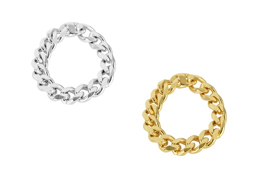 Anillo plata 925 cadena barbada