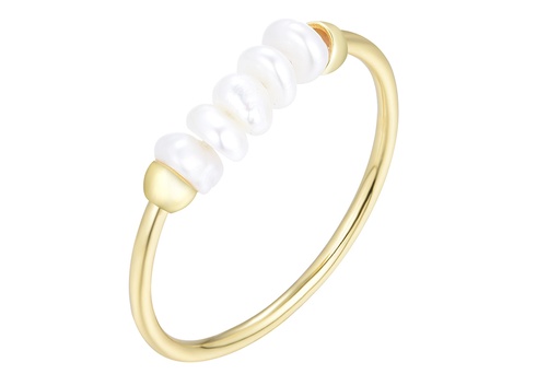 Sterling silver 4mm pearls ring