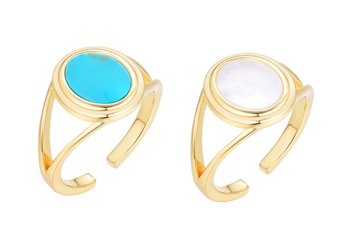 Sterling silver semiprecious & mop seal ring