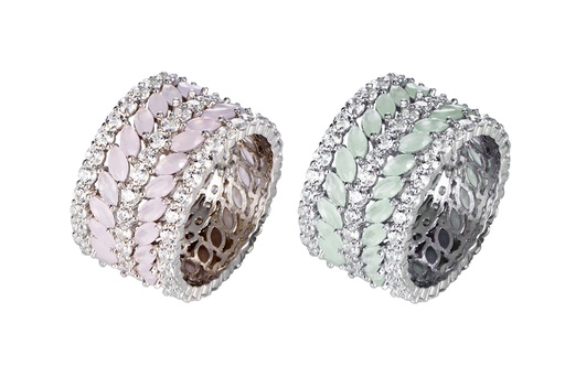 Sterling silver stones & white zirconia ring