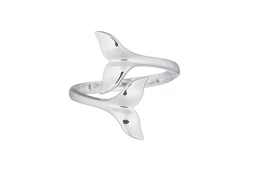 Sterling silver whale tail open ring