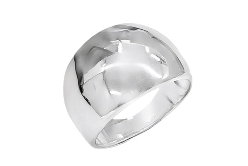 Sterling silver wide and curved ring