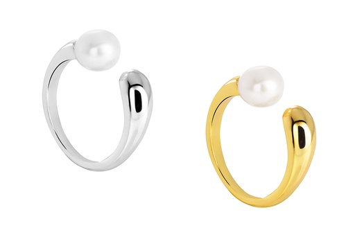 Sterling silver 6mm pearl ring