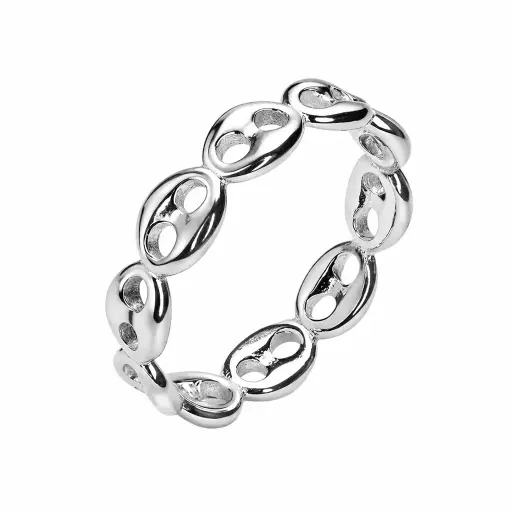 Sterling silver 4x6mm curb link ring
