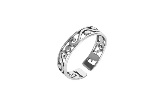 [18484RTA00OX] Sterling silver cut-out motif open ring