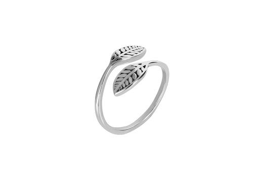 [18485RTA00OX] Anillo plata 925 dos hojas de 5x6mm abierto