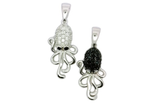 Colgante plata 925 pulpo con zirconitas