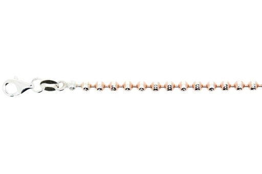 Sterling silver 3mm diamond-cut bead chain necklace