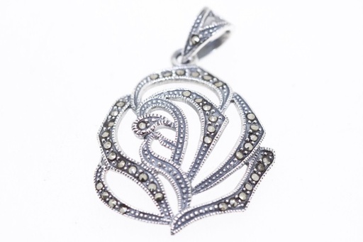 [045760006MAR] Colgante plata 925 marquesita rosa 