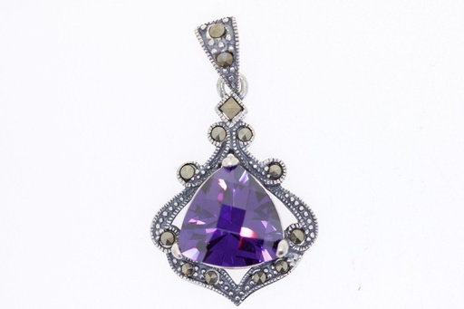 Colgante plata lisa marquesita cz 