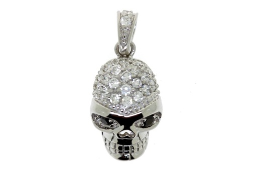 Silver 925 pendant skull cz