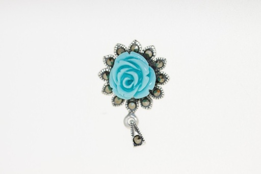 Colgante plata lisa marquesita rosa 