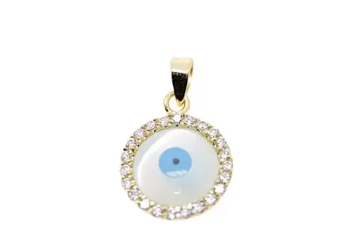 [0535800000DO] Sterling silver Turkish evil eye  pendant with cubic zirconia 