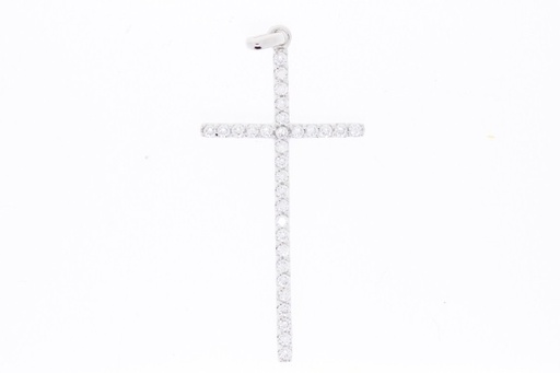 [057460001ZBL] Pendant cross cz silver 925 with rh