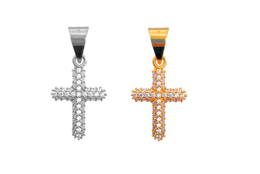 Sterling silver zirconia cross pendant