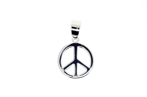 Colgante charm plata 925 simbolo de la paz 