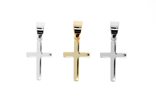 Colgante charm plata 925 cruz 16x8mm